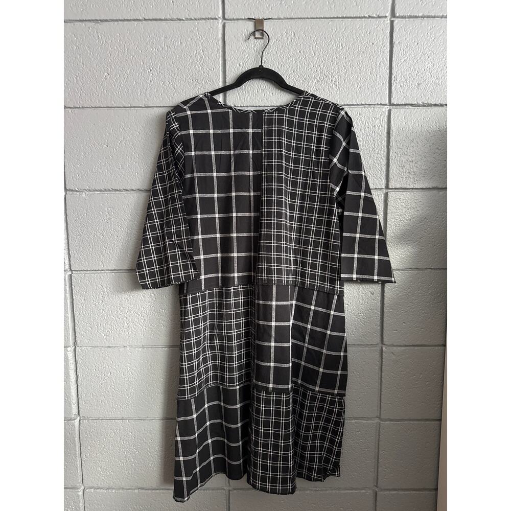 NWT Tulip 3/4 Sleeve Mismatched Plaid Dress size M - Picture 3 of 3